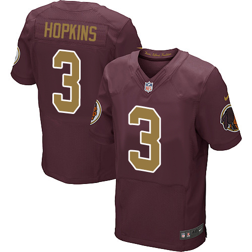 Men's Elite Dustin Hopkins Nike Jersey Burgundy Red Alternate - #3 80th Anniversary NFL Washington Redskins